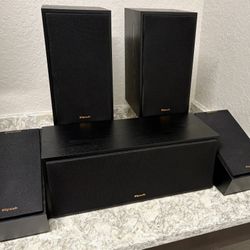 5-PIECE KLIPSCH HOME THEATER SURROUND SPEAKER BUNDLE (BLACK)