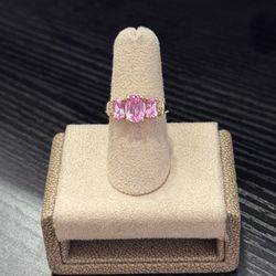 Pink Stone Gold Rings