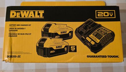 DEWALT 20V 5AH BATTERY (2 PACK WITH CHARGER