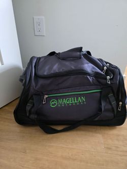 Magellan Outdoors Rolling Duffel Bag Black Gray Wheeled Travel Luggage 2 Wheel