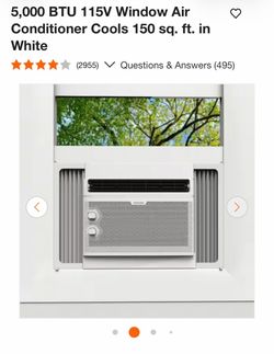 5,000 BTU 115V Window Air Conditioner Cools 150 sq. ft. in White