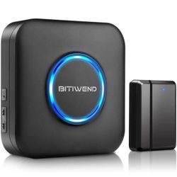 Door Chime Doorbell with 600ft Operate Range 58 Chimes 5 Volume Level LED Indicator Door Open Alarm for Business/Office/Home/Store When Entering, 1Sen