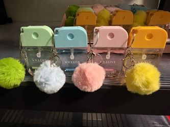 V.V. Love Hand Sanitizer Mist Keychain with Pom Pom