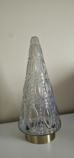 Small Glass  Christmas Tree With Battery Operated 