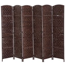 Dark Brown Room Divider 6 Panel