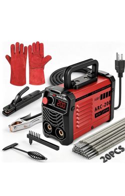 Hpoouo 200Amp 20PCS Rods Stick Welder, Super MINI Portable Welding Machine IGBT Inverter Welder Machine 110V with Hot Start/Arc Force/Anti-Stick, ARC