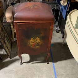 Painted piano sheet music cabinet with five shelves
