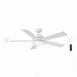 Baxtan 56 in. Indoor Matte White Ceiling Fan with Warm White Integrated LED with Remote Included/🔥 WAREHOUSE LIQUIDATION — EVERYTHING MUST GO! 🔥