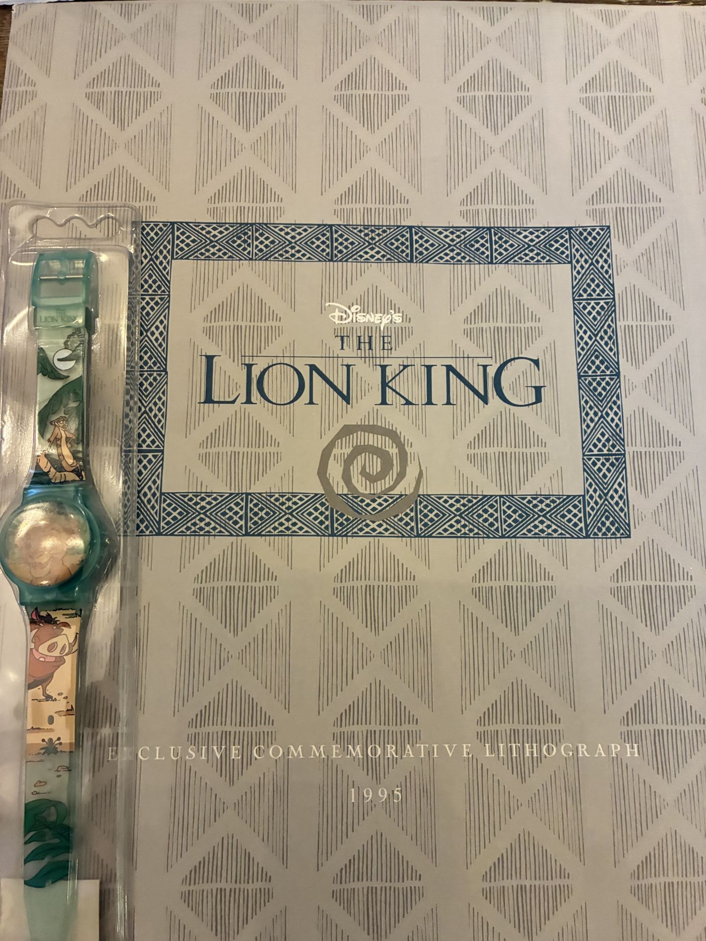 Disney Collectible The Lion King Lithograph & Digital Watch Vintage 1995