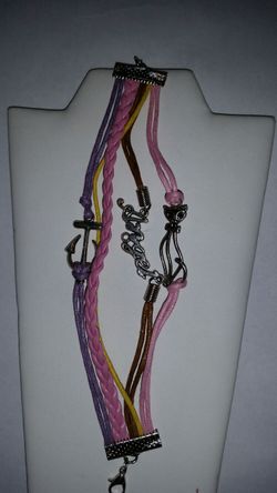 Leather Strand Charm Bracelet