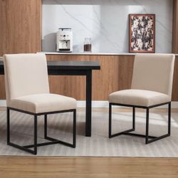 Set of 6 White Upholstered Chairs