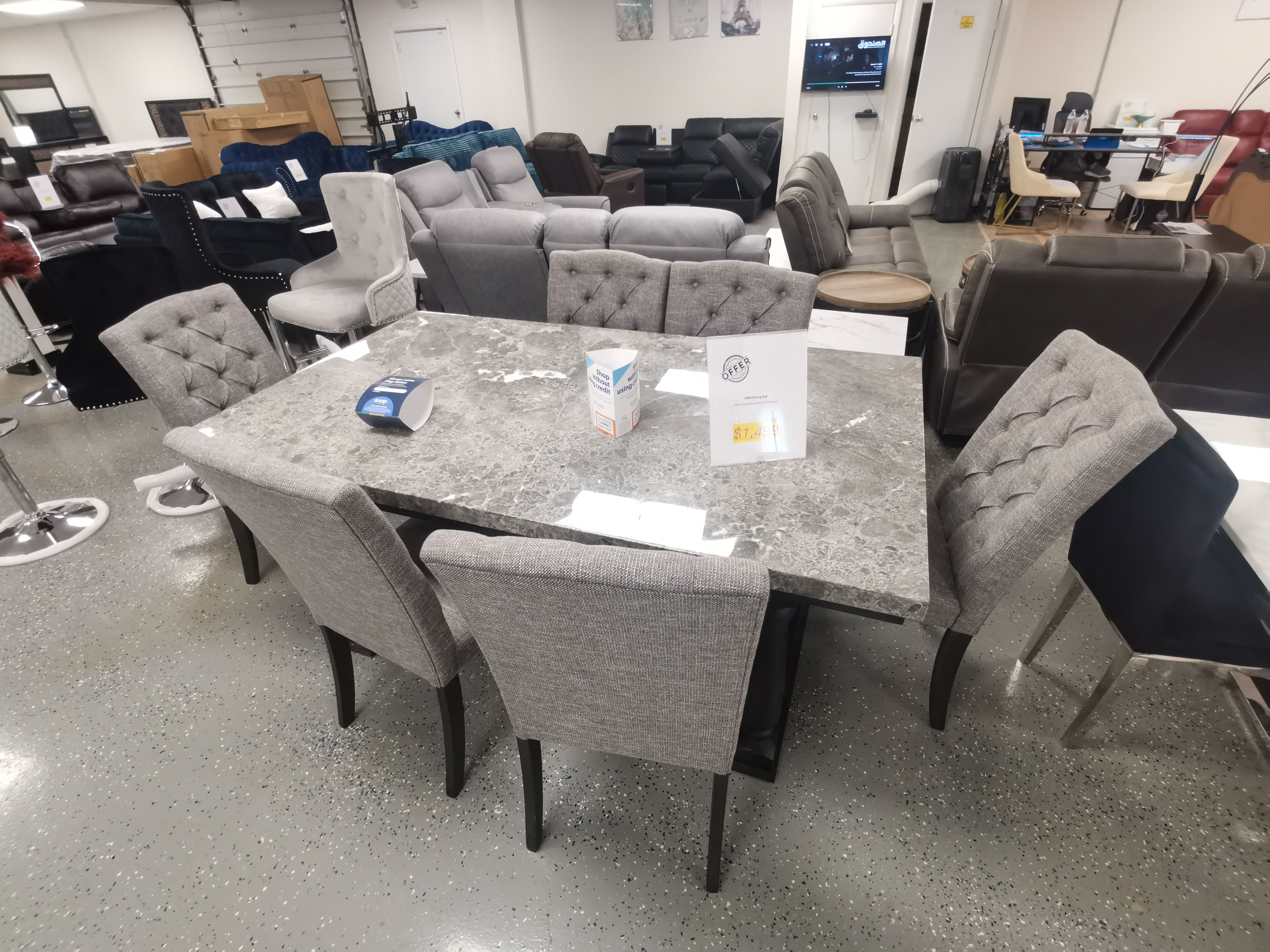 Natural Marble Top Dining Set