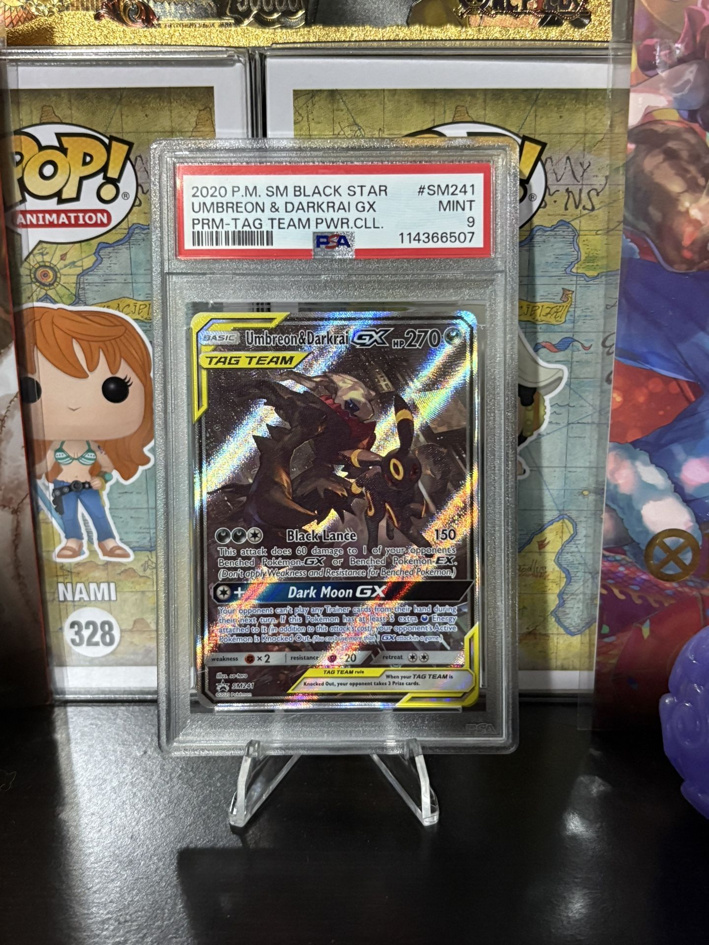 Umbreon And Darkrai GX Sun And Moon Pokemon Promo PSA 9