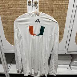 Men's Adidas Miami Hurricanes Lightweight Pullover Hoodie XL NEW