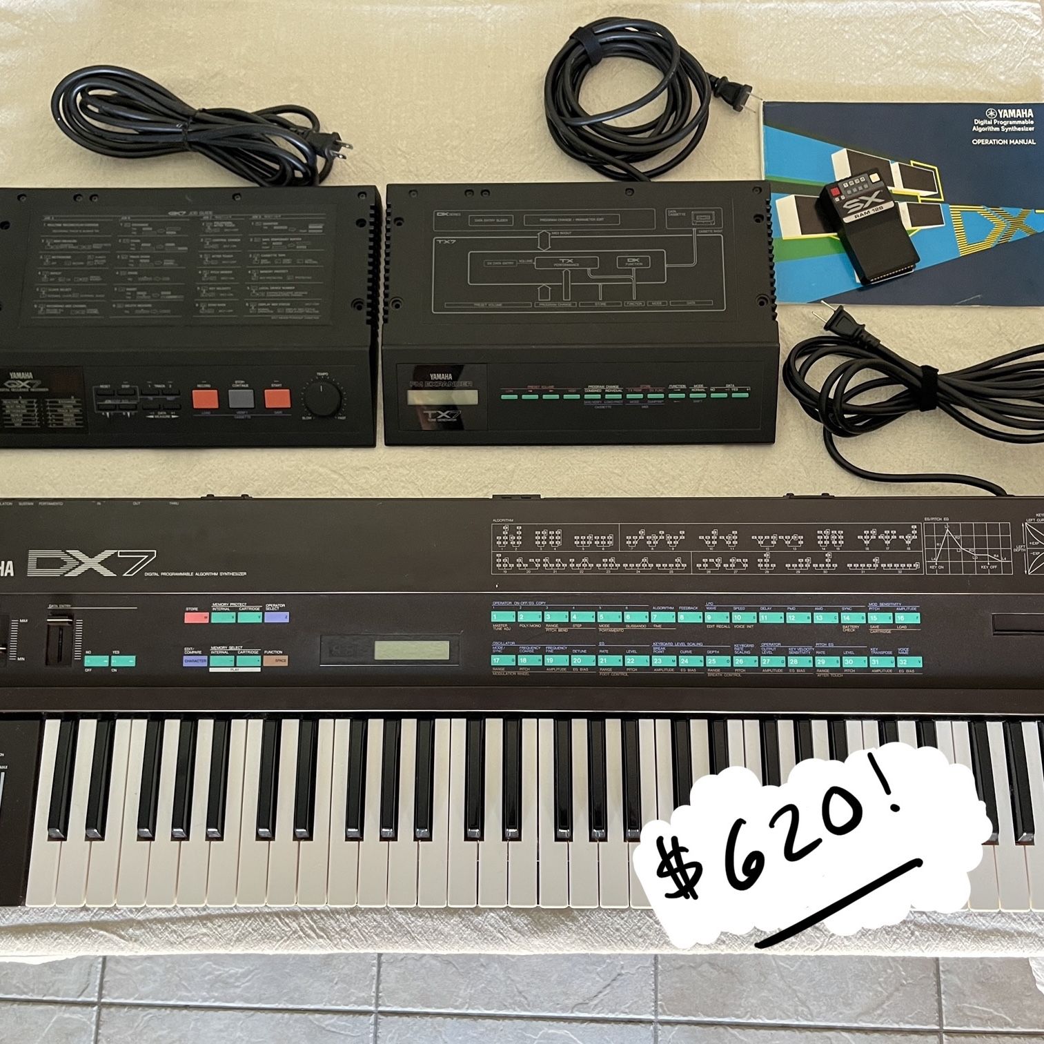 Yamaha DX7 Synth w/ Grey Matter E! upgrade, QX7, (TX7 owned by
