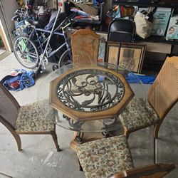Round Glass Kitchen Table 4 Chairs