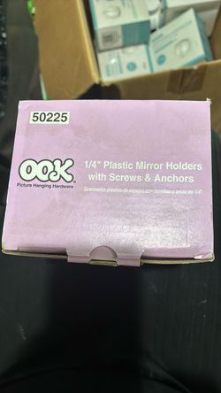 BRAND NEW 1/4” Plastic mirror holders with screw and anchors