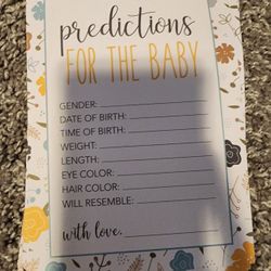 Predictions Baby Shower Game