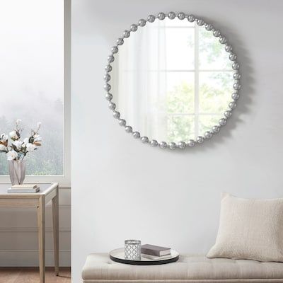 New 36β Round Mirror Silver, Wall Mounted Mirror, new in box, small scratches on mirror