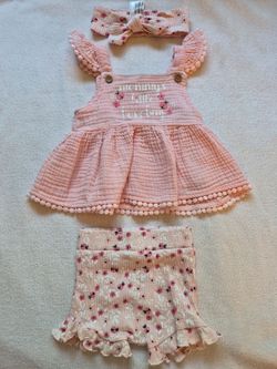 Baby Girl 3-Piece Outfit Set, Size 3-6 mo, Catherine Malandrino