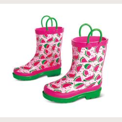 New in box Girl boutique watermelon spring summer rain boots 9/10 9 10
