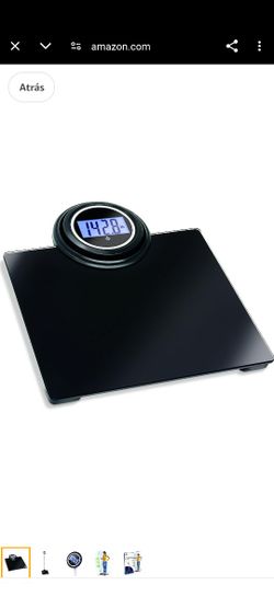 North American Health + Wellness - Extra Wide Extendable Scale - Black Illuminated LCD Display - Adjustable Display Pole - Measure LBS, Stones, KGS