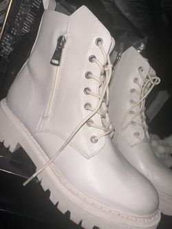 Ivory Combat Boots 