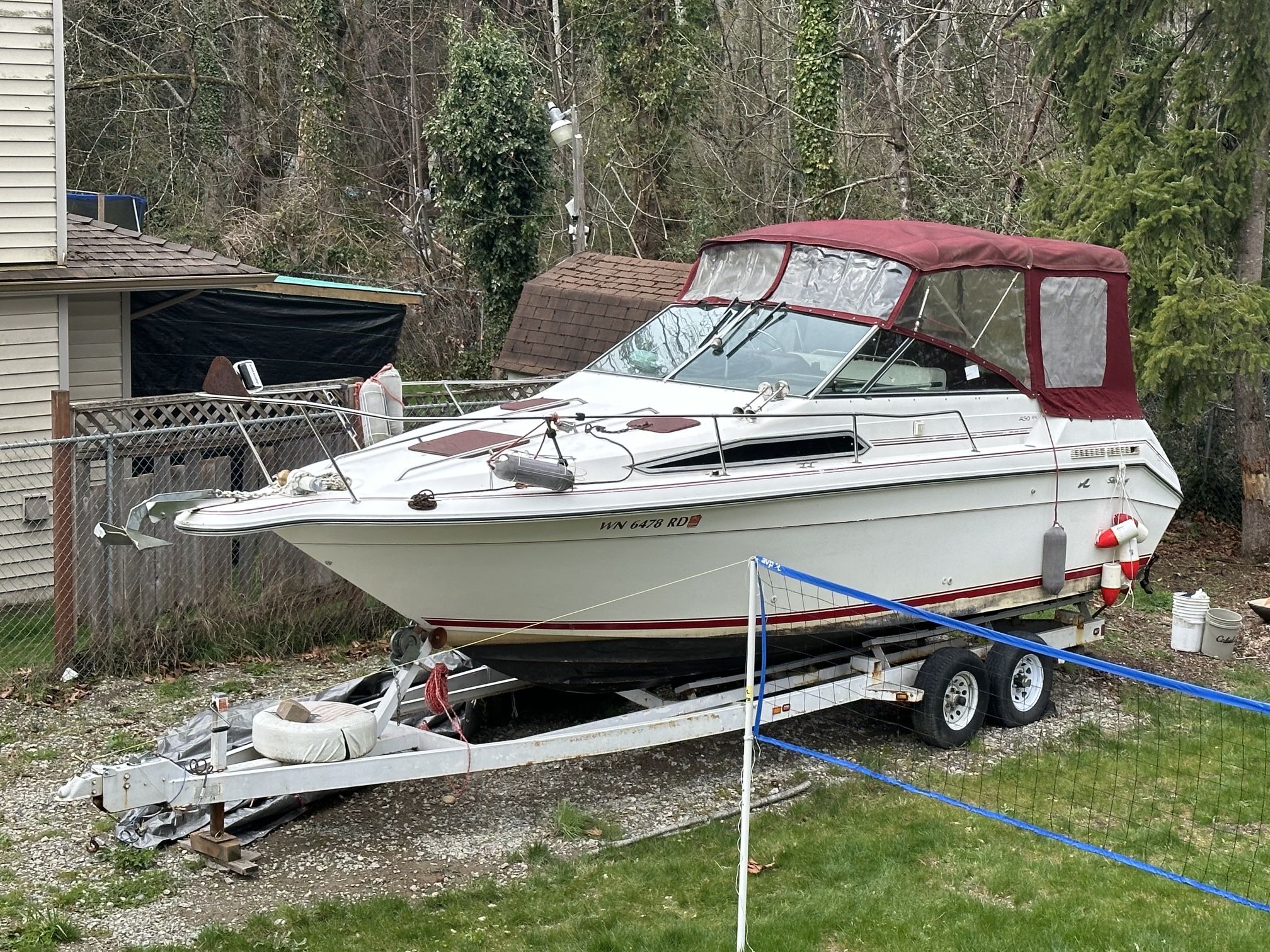 1990 Sea Ray Sundancer 250 Series 25’ Feet with Trailer Boat Yacht
