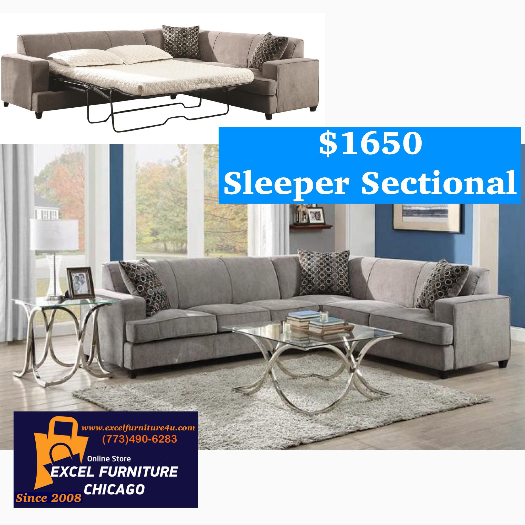 Brand New Sleeper Sectional Sofa Couch 