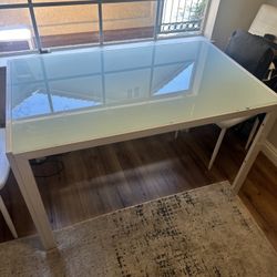 Class/metal White Dinner Table 