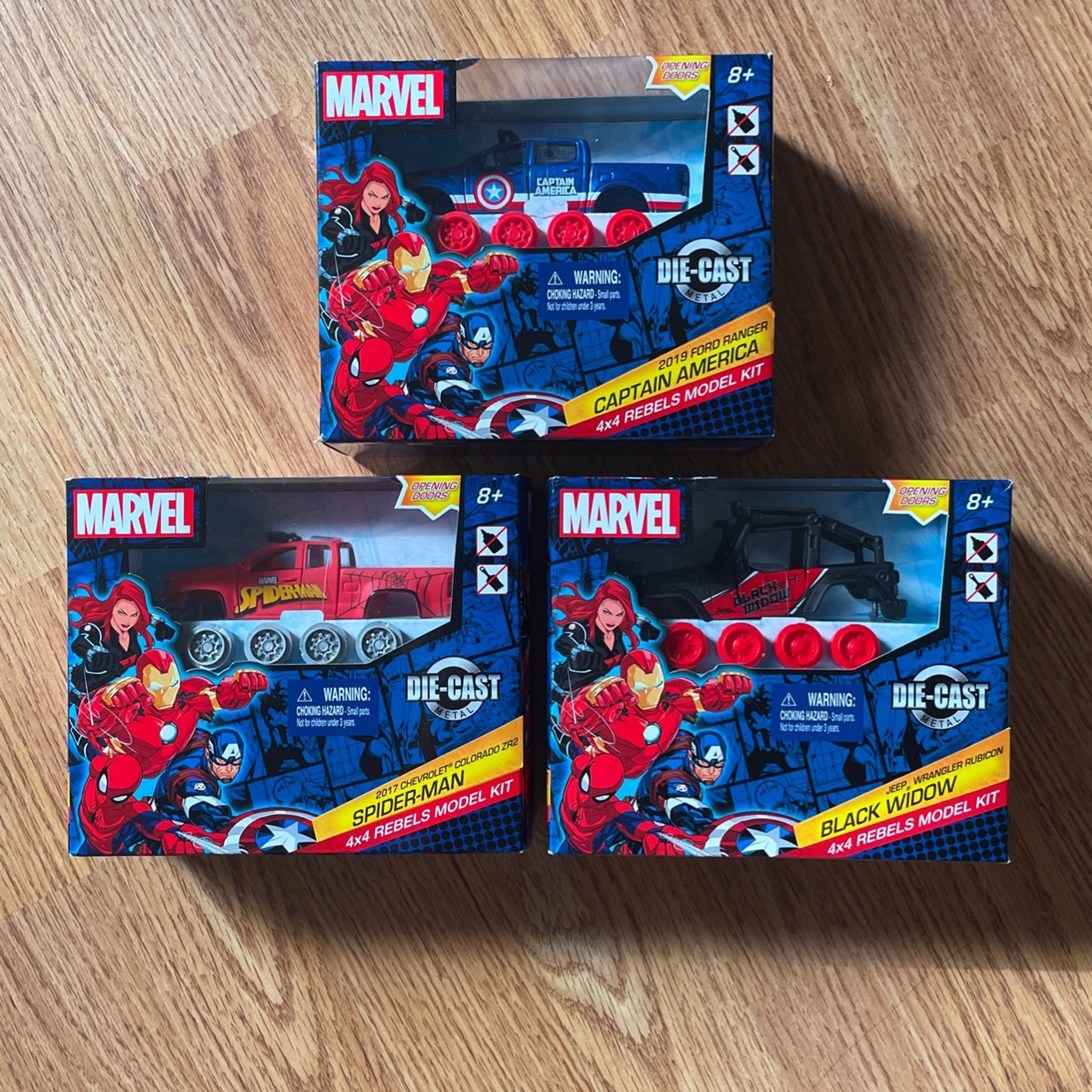NEW Marvel Rebels Model Kits Bundle (captain America, Spider-Man, & Black Widow) $20
