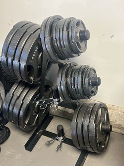 Olympic Weight Plate Set with Storage Tree