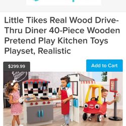 Little Tikes Drive Thru Diner Wooden Pretend Play Kitchen 