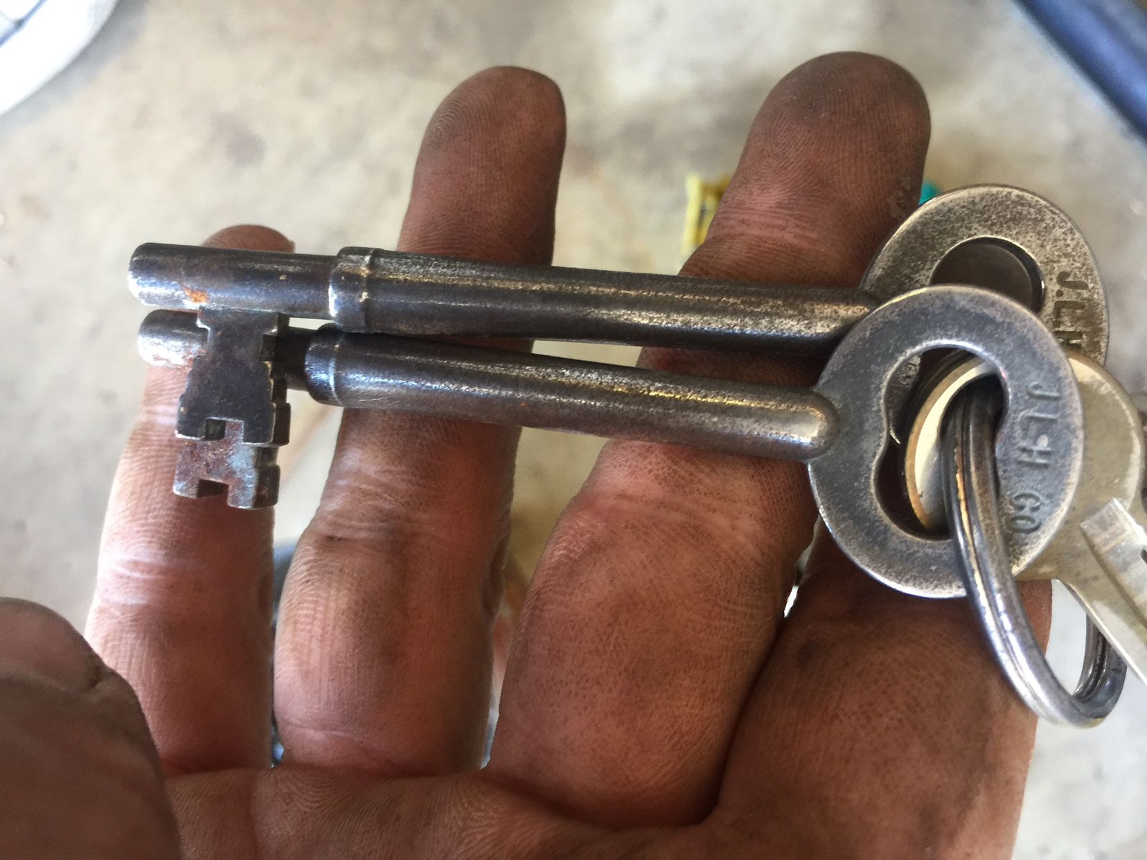 Skeleton Key Tone Marked J.L.H Co. Train Keys For The Pair