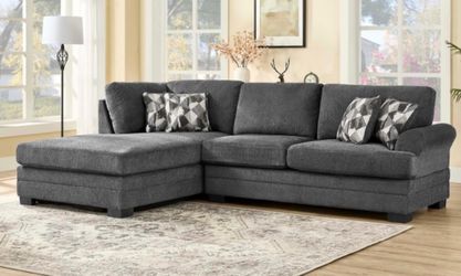 GREY OR BLACK REVERSIBLE CHAISE SECTIONAL