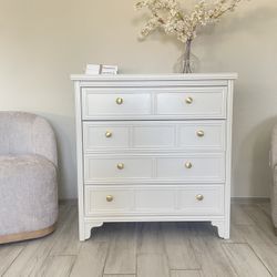 While Dresser With Gold Hardware 