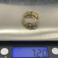 10k Gold Diamond Cut Cuban Ring