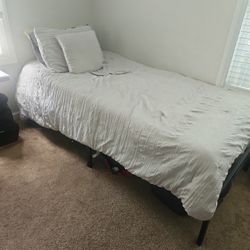 XL Dorm TWIN MATTRESS AND FRAME