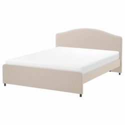 IKEA HAUGA Queen Upholstered Bed Frame + 2 Storage Drawers (used) — Mattress included
