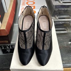 Black Lace Booties Boots, Size 5.5 Nordstrom Glint