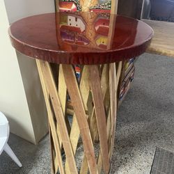 New Leather Equipal Cocktail Mesa table 2ft W Handcrafted Mexico
