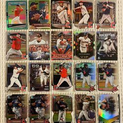 Cleveland Guardians 40 Card Baseball Lot! Rookies, Prospects, Refractors, Prizms, Autographs, Short Prints, Variations & More!