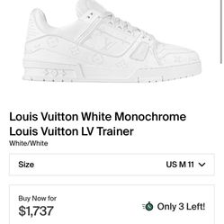 Louis Vuitton White Monochrome Louis Vuitton LV Trainer