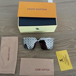 Men Louis Vuitton Chrome Monogram Sunglasses
