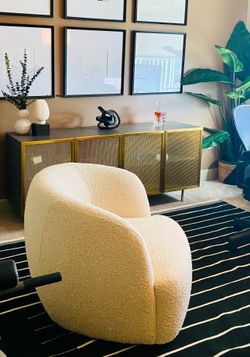 CB2 Trace 71" Brass Wire Mesh Credenza