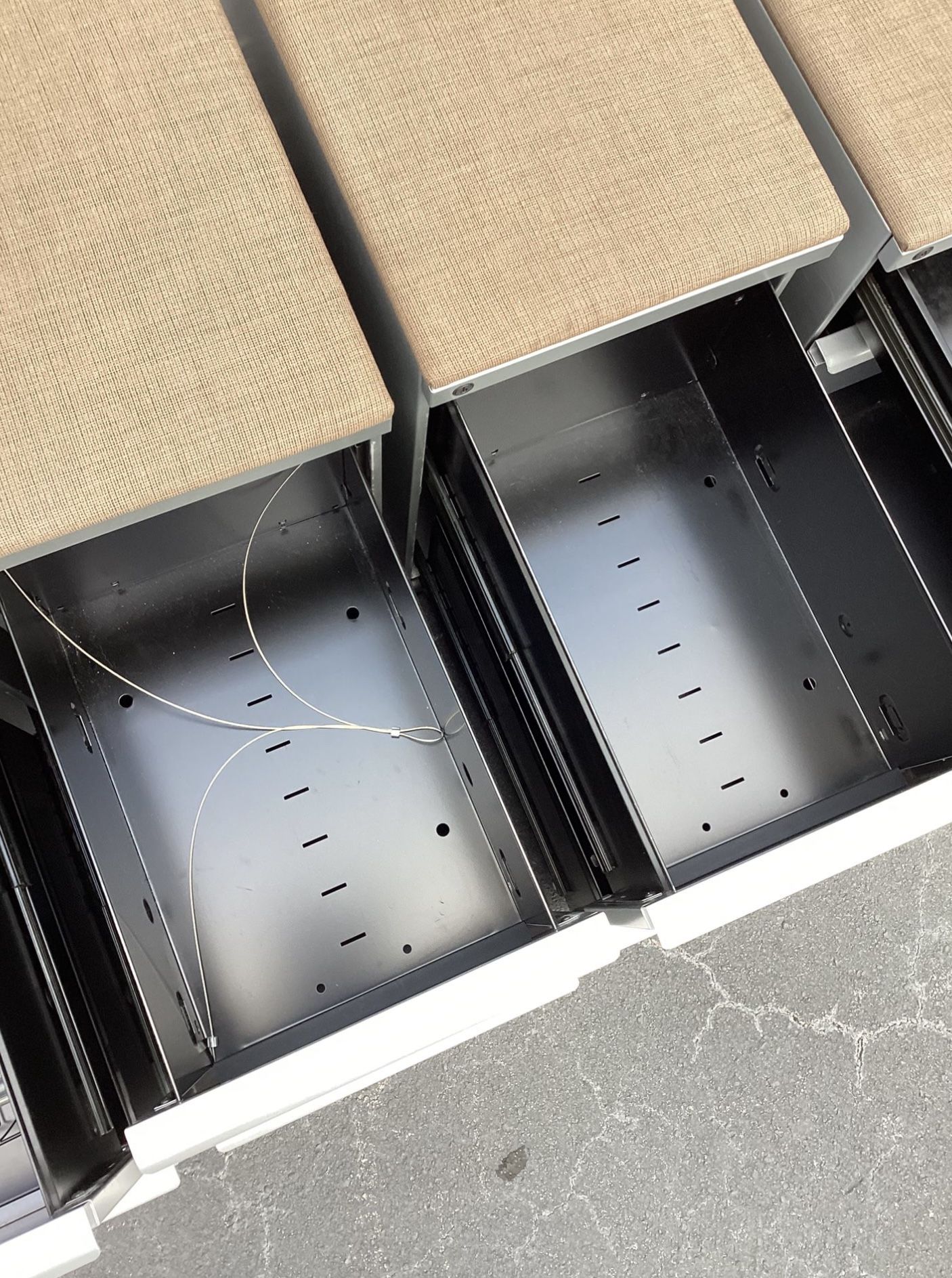 Mobile Metal File Cabinets With Wheels And Cushioned Tops (5 Available) (Delivery Available)