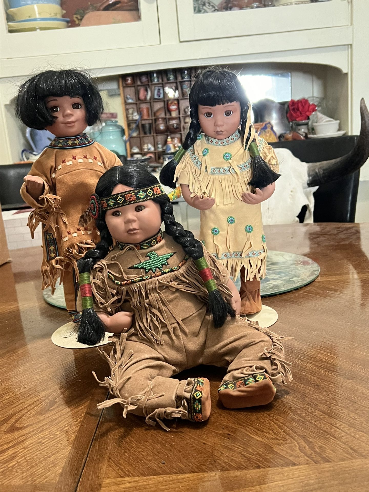 Porcelain Native American Dolls
