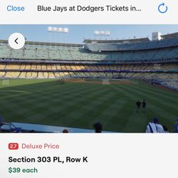 Dodger Tickets 30$ Todays Game