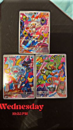 Pokémon TCG Scorbunny, Sobble & Grookey Holo Cards