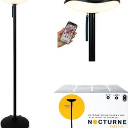 Outdoor Solar Floor Lamp with Bluetooth Speaker